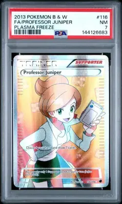 2013 POKEMON BLACK & WHITE PLASMA FREEZE #116 Holo PROFESSOR JUNIPER PSA 7 - Image 2