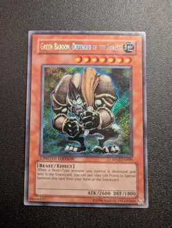 Green Baboon, Defender of the Forest RP02-EN099 Secret Rare Limited LP - Image 1