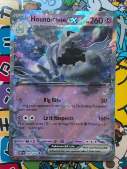 Houndstone EX 102/197 Holo Shiny Pokemon TCG Card Obsidian Flames 2023 - Image 1