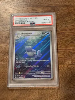 Pokemon TCG Wartortle Holo Card 171/165 Scarlet & Violet 151 PSA 10 - Image 1