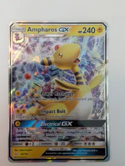 Pokemon Ampharos GX Full Art Ultra Rare Holo 43/181 Sm-Team Up Card - Image 1