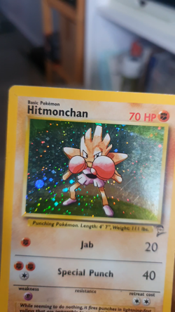 Hitmonchan 8/130 Holo - Base Set 2 - Pokemon Card - Moderately Played - Image 2