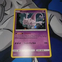 Pokemon Card Mewtwo S&M Ultra Rare Cosmos Holo Black Star Promo SM77 LP/NM - Image 1