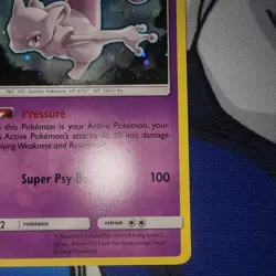 Pokemon Card Mewtwo S&M Ultra Rare Cosmos Holo Black Star Promo SM77 LP/NM - Image 3