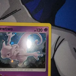 Pokemon Card Mewtwo S&M Ultra Rare Cosmos Holo Black Star Promo SM77 LP/NM - Image 4