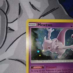 Pokemon Card Mewtwo S&M Ultra Rare Cosmos Holo Black Star Promo SM77 LP/NM - Image 5