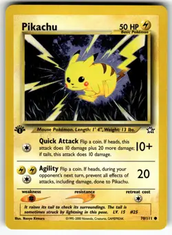 Pikachu 070/111 Neo Genesis NM-/LP+ Pokemon Card TCG - Image 1