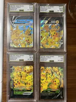 10 And Three 9.5 Pokemon Celebrations Pikachu V-Union Promo Cards AGS Graded Sqt - Image 1