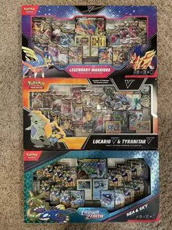 Pokemon TCG Sea & Sky + Lucario & Tyranitar + Legendary Warriors Collections Lot - Image 1