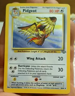 Pokemon TCG Pidgeot 8/64 Jungle Holo Rare 80 HP Wing Attack Kagemaru Himeno - Image 1