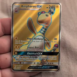 Pokemon Ampharos GX Ultra Rare Foil SM Team Up 163/181 2019 Stage 2 240 HP - Image 1