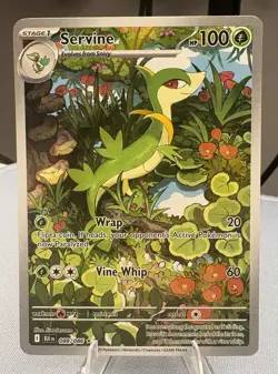 Pokemon TCG SV Black Bolt en Snivy and Servine Full Art Holo NM English - Image 3