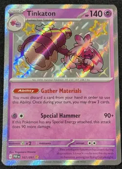 Tinkaton 167/091 - Pokemon TCG Paldean Fates Shiny Holo - NM - Image 1