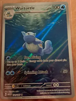 Pokemon TCG Wartortle Card 171/165 SV 151 Illustration Rare English Edition - Image 1