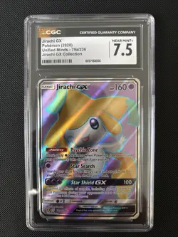 Jirachi GX 079A/236 Alternate Art Holo CGC 7.5 Near Mint+ Unified Minds Pokemon - Image 1
