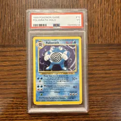 1999 POKEMON BASE SET UNLIMITED #13 POLIWRATH-HOLO PSA 3 - Image 1