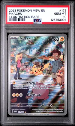 2023 POKEMON MEW EN-151 ILLUSTRATION RARE #173 PIKACHU PSA 10 - Image 1