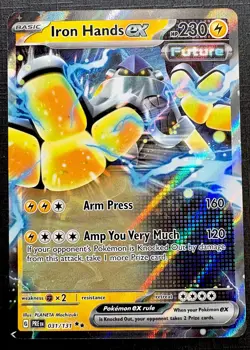 Pokemon TCG: 2025 Iron Hands Ex 070/182- DOUBLE RARE HOLO-Paradox Rift - Image 1