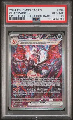 2024 POKEMON PAF EN-PALDEAN FATES SPECIAL ILLUSTRATION RARE CHARIZARD EX PSA 10 - Image 1