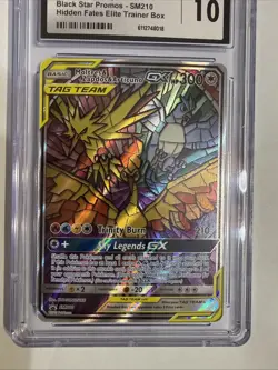 Pokemon Moltres Zapdos Articuno GX SM210 Black Star Promo Hidden Fates CGC 10 - Image 2