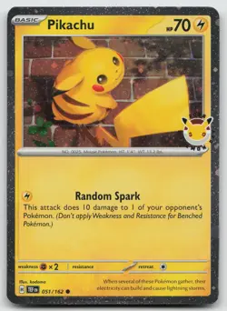 Pikachu - (Cosmo Holo) Promo Pokemon Day Stamped 051/162 NM - Image 1
