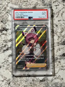 Klara 194/198 PSA 9 MINT (2021 Pokemon Chilling Reign) Full Art Trainer - Image 1