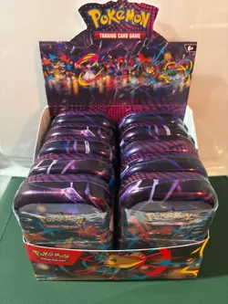 Pokemon TCG Mega Evolution Heroes Mini Tin x10 with display Tins - Image 1