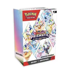 Pokemon x1 Prismatic Evolutions Booster Bundle Box Factory Sealed (6 packs!) - Image 1