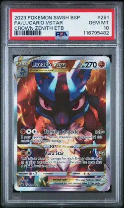 Lucario Vstar 291 PSA 10 Gem Mint - Black Star Promo - Pokemon - Image 1