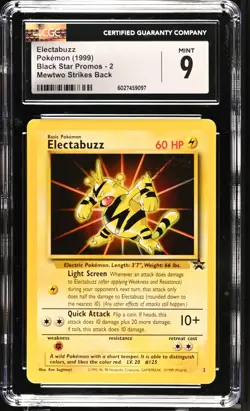 Electabuzz Black Star Promos English Pokemon CGC 9 Mint - Image 1