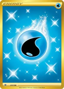 Moderately Played, English - 1 x Pokemon Water Energy - 231/198 - Secret Rare Ch - Image 1