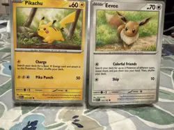 Pokemon Together Pikachu 25/165 & Eevee 133/165 Stamped Promos - Factory Sealed - Image 1
