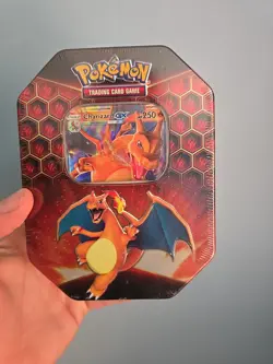 Pokemon Hidden Fates Tin Charizard GX 5 BOOSTER PACKS - Image 1