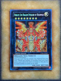 Yugioh Hieratic Sun Dragon Overlord of Heliopolis CT09-EN004 Secret Rare NM - Image 1