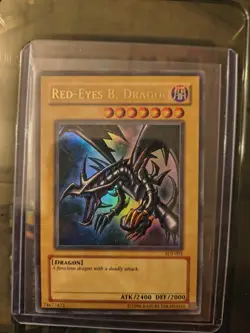 Yu-Gi-Oh! TCG Red-Eyes Black Dragon Holo Rare Card SDJ-001 MODERATELY PLAYED - Image 2