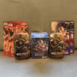One Piece English TS-02 Mini Tin, OP14 + EP-03 sleeved booster & Double Pack #9 - Image 1