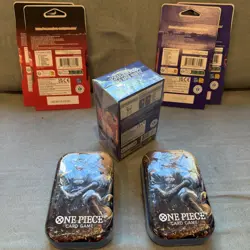 One Piece English TS-02 Mini Tin, OP14 + EP-03 sleeved booster & Double Pack #9 - Image 2