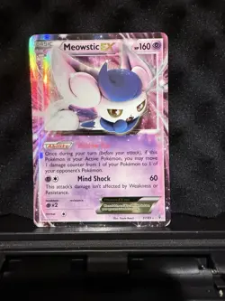 Pokemon Meowstic-EX TCG Holo Rare Card Generations 37/83 - Image 1