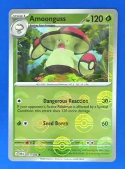 Pokemon TCG Amoonguss 011/086 REV HOLO Poke Ball Pattern SV: Black Bolt ENGLISH - Image 1