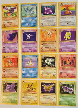16 Pokemon Fossil cards #16/62 to 31/62 from 1999 - Image 1