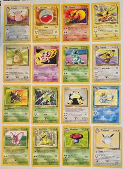 16 Pokemon Jungle cards from 1999 #17/64 to #32/64 (some 1st Editions) - Image 1