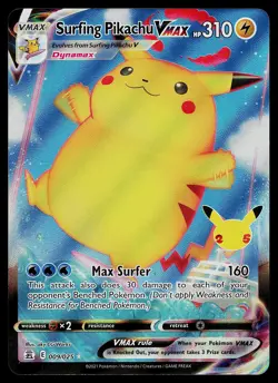 Pokemon Card - Surfing Pikachu VMAX Celebrations 009/025 Ultra Rare - Image 1