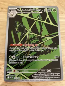 Pokemon TCG Team Rockets Spidops Illustration Rare Card 187/182 Destined Rivals - Image 1