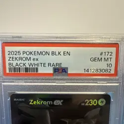 2025 POKEMON BLK EN-BLACK BOLT BLACK WHITE RARE #172 ZEKROM EX PSA 10, US SELLER - Image 3