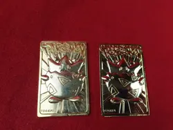 Pokemon Togepi 23K Gold Plated Card Nintendo 1999 Burger King Lot Of 2 - Image 1