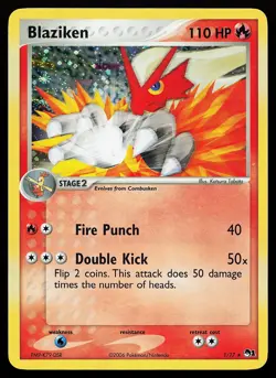 Blaziken 1/17 Holo Rare POP Series 1 Pokemon Card - Image 1