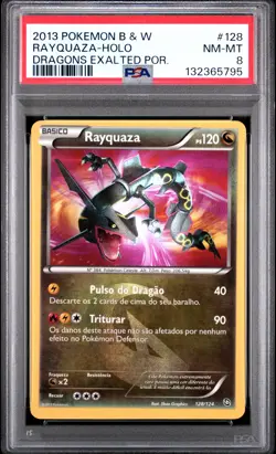 2013 POKEMON PORTUGUESE B&W DRAGONS EXALTED #128 RAYQUAZA-HOLO PSA 8 - Image 1