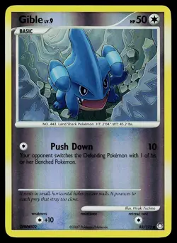 Pokemon Card - Gible Mysterious Treasures 85/123 Common Reverse Holo - Image 1