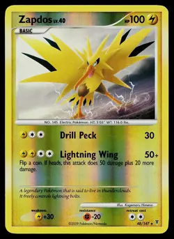 Pokemon Card - Zapdos Supreme Victors 48/147 Rare Reverse Holo - Image 1
