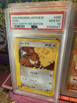 2002 Pokemon Japanese Eevee Split Earth 1st Edition PSA 10 - Image 1